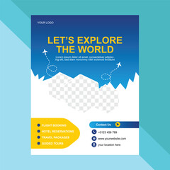 Travel poster template with photo