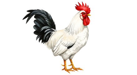 Fototapeta premium Rooster Portrait: A detailed, vibrant portrait of a proud rooster, showcasing its distinct red comb, sharp beak, and colorful plumage.