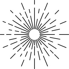 Obraz premium Sunburst icon. Sunset symbol. Hot solar energy for tan. Sunshine simple icons collection 