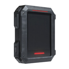 Obraz premium Ruggedized Handheld Device with Red Indicator Light - Futuristic Technology Gadget