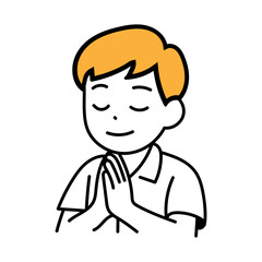 student boy Avatar people human school cartoon pray