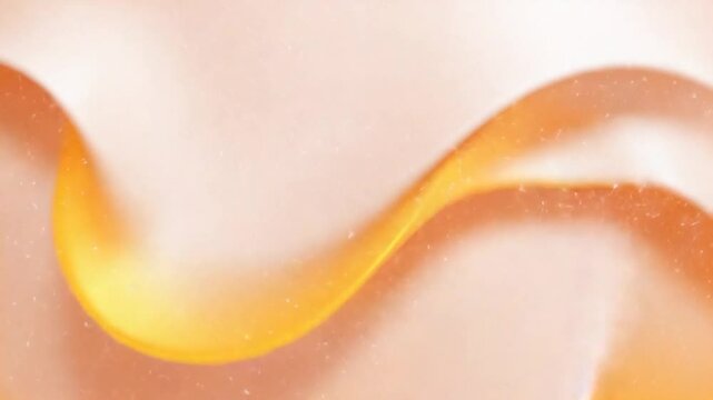 Orange yellow background silk backdrop wave abstract digital geometric gradient noise cloth pastel color fabric. Wavy liquid fluid texture 3D animation motion fluttering material wallpaper design