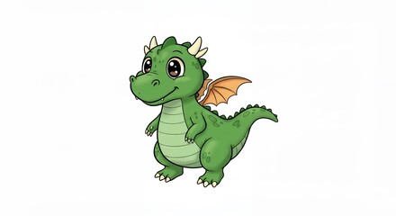 Obraz premium Cute cartoon dragon illustration