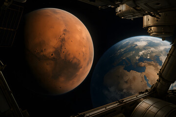  Side-by-Side Earth and Mars HD photo