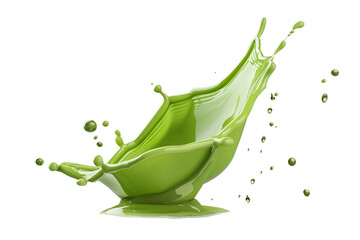 Matcha splash on white background