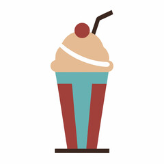 Milkshake vector icon on white background.