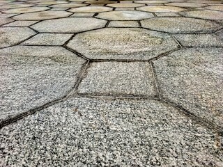 Hexagonal patterned pavement in Bangkok. 