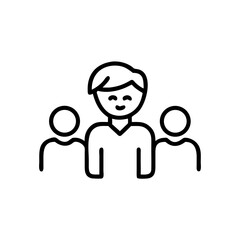 Teen surrounded by friends icon, community support, mental health in teenagers