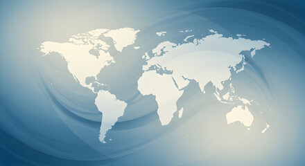 world map,  global,  international, World Map on Abstract Blue Background