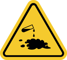 chemical spill hazard warning sign