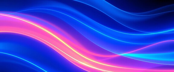 Abstract blue wave, glowing neon texture Smooth curves, futuristic design, abstract, backdrop