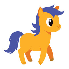 Cute Pony Trotting Isolated Clipart