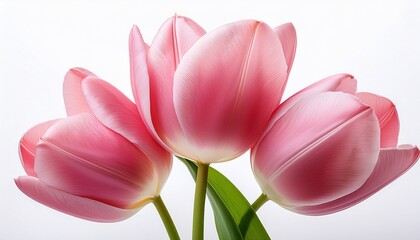 Fototapeta premium pink tulip flower isolated on white background