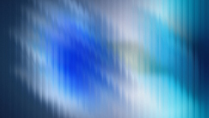 Ribbed glass texture. Abstract blurred grainy dust noise gradient background texture. Digital grain soft noise effect pattern. Blue glass like fluted corrugated grainy rough blurred backdrop.  © djjeep_design