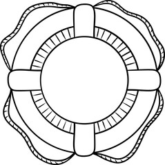Life Preserver Ring Illustration Line Art