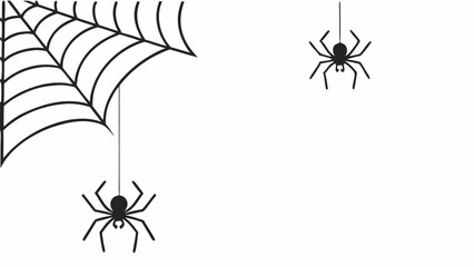 Creepy Tropics, Halloween Spiderwebs, and Spiders Isolated on White