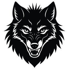 Fierce Wolf Front View Isolated Vector