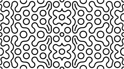 Flowing Tropics, Seamless Fluid Blob and Metaball Pattern on White Background