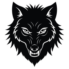 Alpha Wolf Staring Forward on White