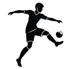 Footballer Kicking Ball Action Shot