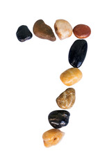 number seven is made of colorful stones isolated