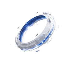 Futuristic Ring-Shaped Space Station Rotating on Green Screen
