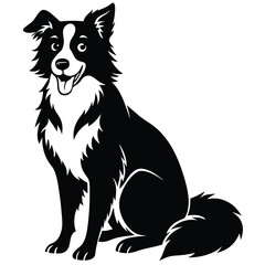 Fototapeta premium Cute Border Collie Dog Illustration