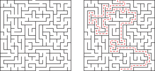Visualizing the Solution Path in a Complex Labyrinth Maze Challenge