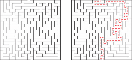 Complex Maze Puzzle Showing Path to Solution, Representing Business Challenge and Strategic Thinking