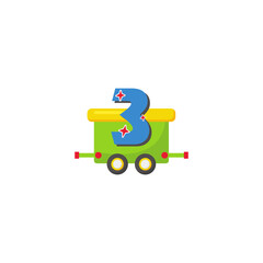 train with numbers vectors illustration for children 