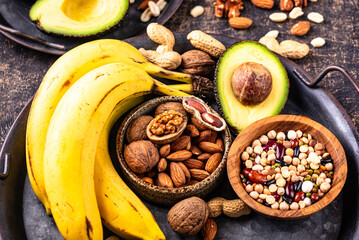 Products containing natural magnesium Mg