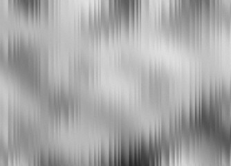 Obraz premium Slatted glass background black and white color. Fluted texture with fine grain, soft blur. Modern abstract blurred background for digital design, banners, web visuals, branding projects.