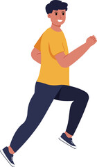Athletic young man jogging fitness workout running in sportswear vector illustration