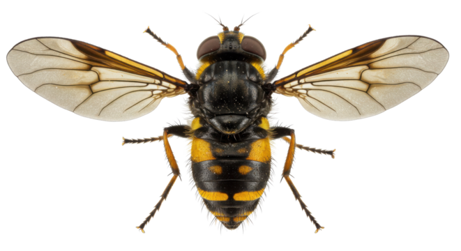 Eupeodes Americanus Hoverfly isolated PNG with Transparent Background
