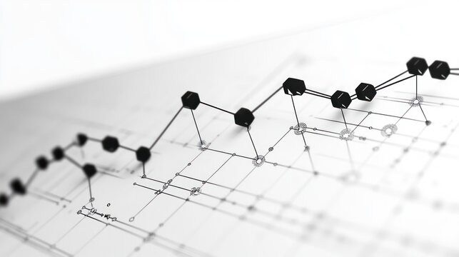 Abstract data visualization on blueprint