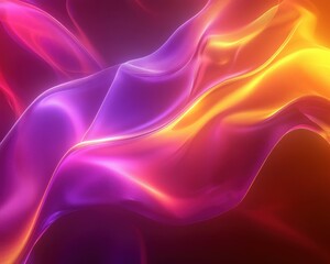 Fototapeta premium Smooth Dynamic Abstraction Representing Stock Market Trends with Flowing Neon Lines 1