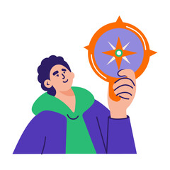 A person expressing their orientation, flat style illustration