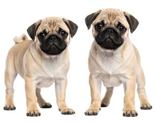 Obraz premium Cute pug puppy isolated on a transparent background PNG