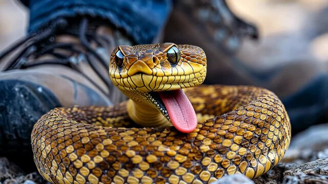 close up of a python