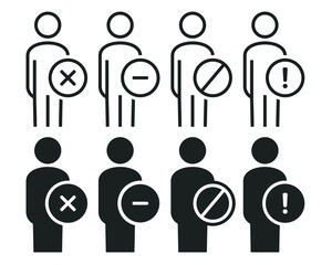 Obraz premium Block person icon. Illustration vector