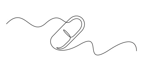 Continuous single line drawing of capsule tablets line art vector illustration, Continuous one line drawing of pills medicine. One line of pills medicine vector illustration