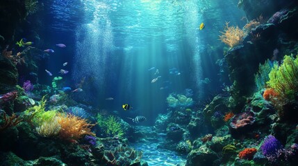 Naklejka premium Beautiful Aquarium