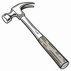 Professional claw hammer illustration isolated on white