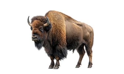 Bison isolated on transparent white background