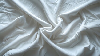 Obraz premium Abstract design of a wrinkled white bed sheet.
