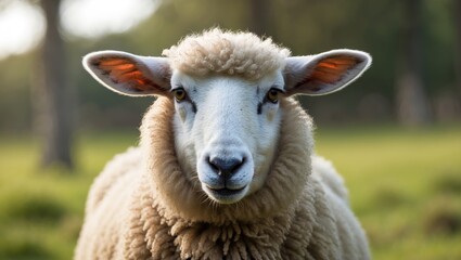 Obraz premium Sheep greeted tourists with sweet smiles.