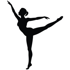 Obraz premium Graceful Female Gymnast Silhouette Set