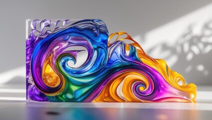 Acrylic design through a draining method