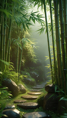 bamboo forest with water