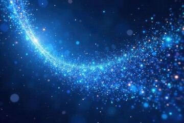 Fototapeta premium Abstract blue fireworks trails, swirling celestial design, fantasy, graphic, illustration